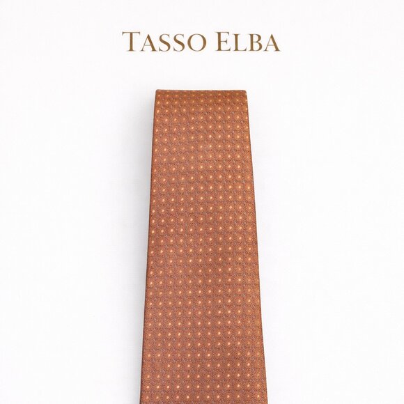 Tasso Elba Other - Tasso Elba 100% Silk Tie Orange Geometric Dot Pattern Classic Men's Necktie
